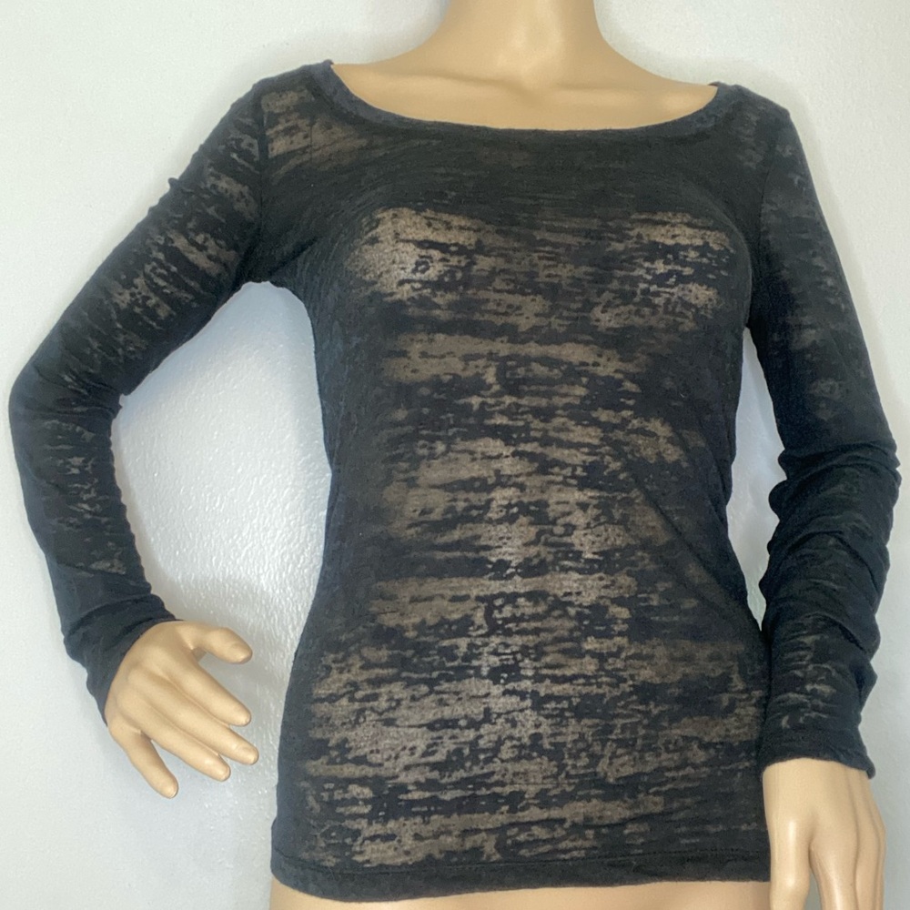 Splash Black Sheer Long Sleeve
